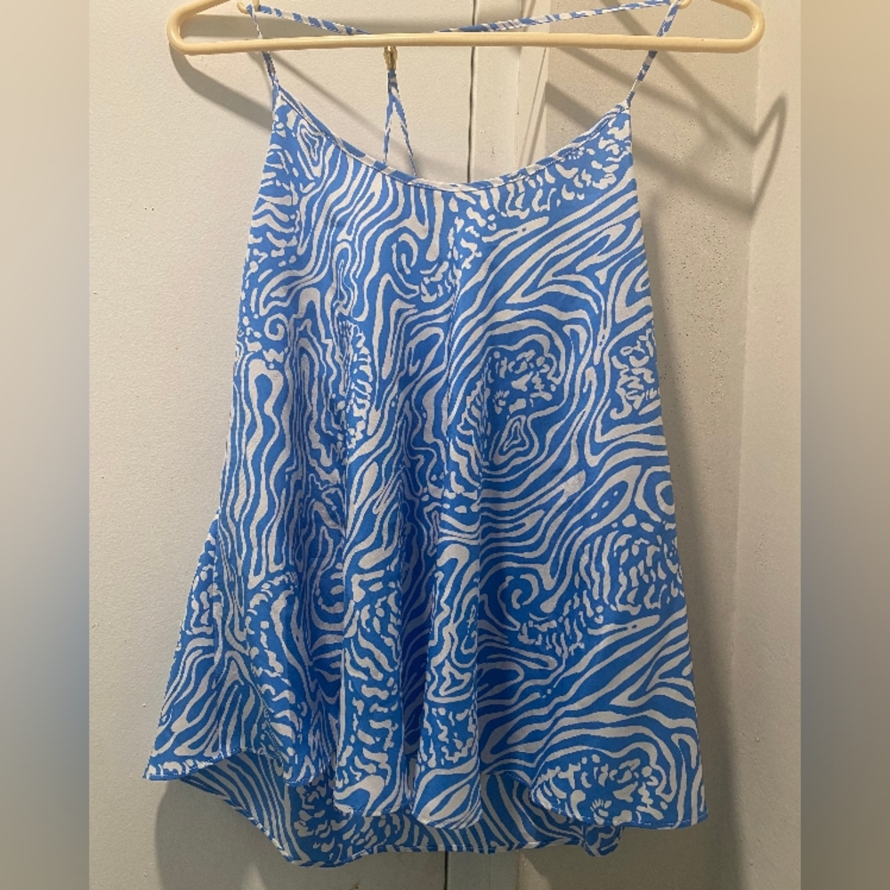 Lilly Pulitzer Blue and White Zebra Print Skirt